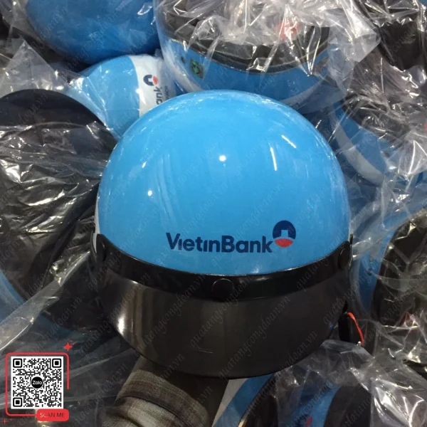 Mũ Bảo Hiểm In Logo Ngân Hàng VietinBank 3 Mũ bảo hiểm in logo ngân hàng VietinBank màu xanh dương