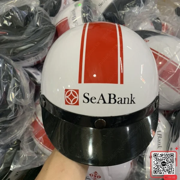 Mũ Bảo Hiểm In Logo Ngân Hàng SeaBank 4 Mũ bảo hiểm in logo SeABank giá rẻ