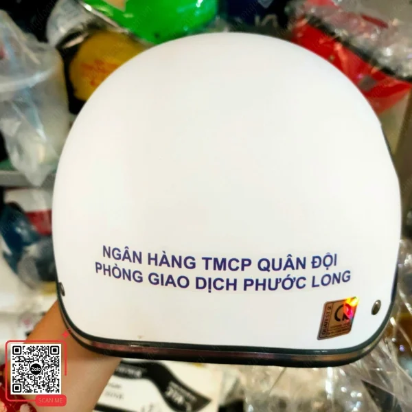 Mũ Bảo Hiểm In Logo MBBank Chi Nhánh Phước Long 4 Mũ bảo hiểm MBBank chi nhánh Phước Long giá rẻ