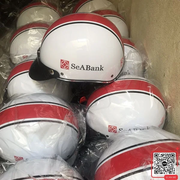 Mũ Bảo Hiểm In Logo Ngân Hàng SeaBank 5 Mũ bảo hiểm SeABank làm quà tặng khách hàng ngân hàng