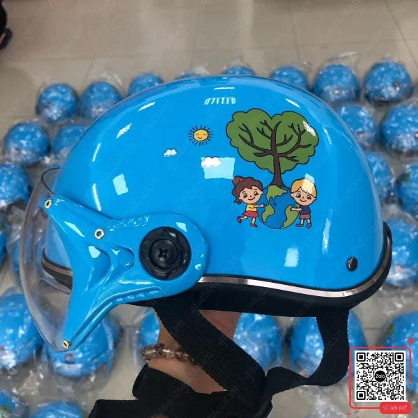 Mũ Bảo Hiểm Màu Xanh Dương In Logo Tập Đoàn INOGROUP 5 Mũ bảo hiểm trẻ em Inogroup chủ đề môi trường xanh