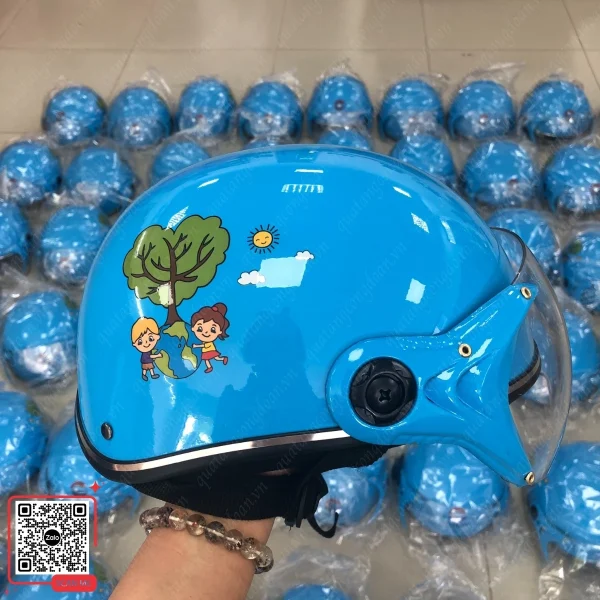Mũ Bảo Hiểm Màu Xanh Dương In Logo Tập Đoàn INOGROUP 4 Nón bảo hiểm bé Inogroup họa tiết bảo vệ môi trường