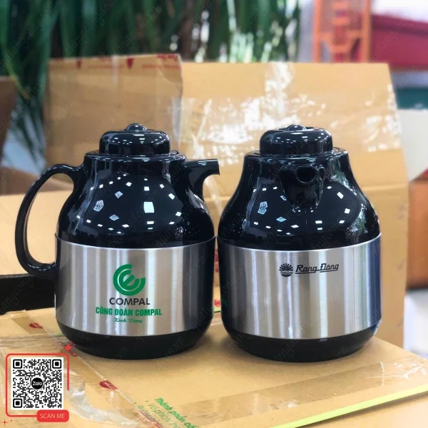 Phích Giữ Nhiệt In Logo Công Đoàn Compal 6 Phích inox giữ nhiệt Rạng Đông quà tặng công đoàn Compal