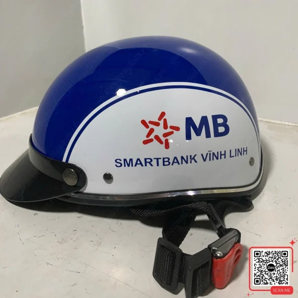 Mũ Bảo Hiểm MBBank Chi Nhánh Vĩnh Linh 4 Quà tặng MBBank Vĩnh Linh mũ bảo hiểm in logo