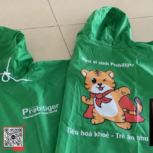 Áo Mưa Cánh Dơi Trẻ Em In Logo Men Vi Sinh Probitiger 8 Món quà tặng mùa mưa ý nghĩa cho trẻ em là áo mưa in logo công ty.