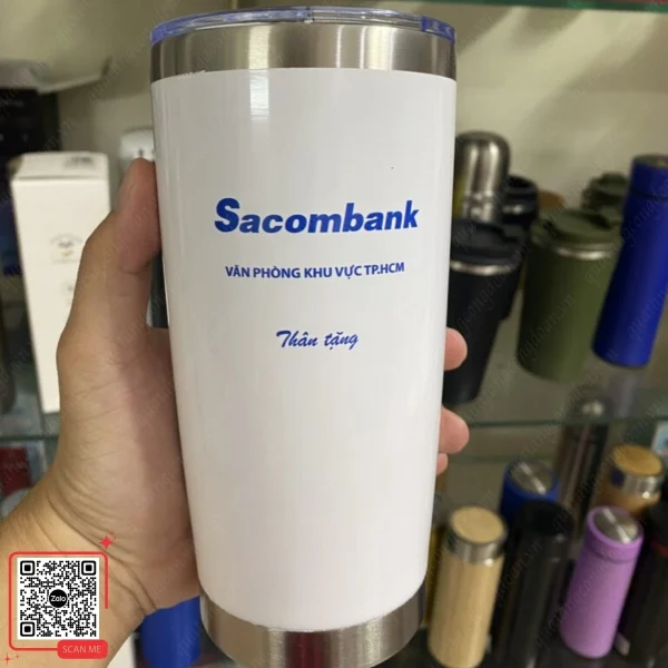 Ly Giữ Nhiệt In Logo Sacombank 3 Quà tặng ngân hàng ly giữ nhiệt Sacombank