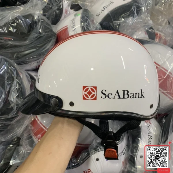 Mũ Bảo Hiểm In Logo Ngân Hàng SeaBank 3 Quà tặng ngân hàng SeABank mũ bảo hiểm in logo