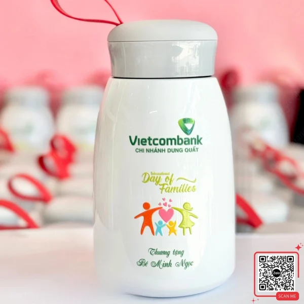 Ly Giữ Nhiệt In Logo Ngân Hàng Vietcombank 7 Quà tặng Vietcombank bình giữ nhiệt inox cao cấp in logo