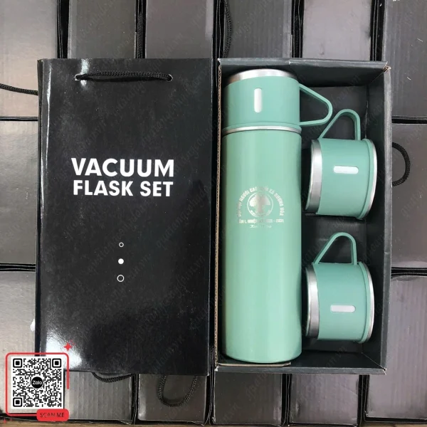 Bình Giữ Nhiệt Đại Hội Người Cao Tuổi Xã Dương Hòa 4 Set bình cốc inox đại hội người cao tuổi