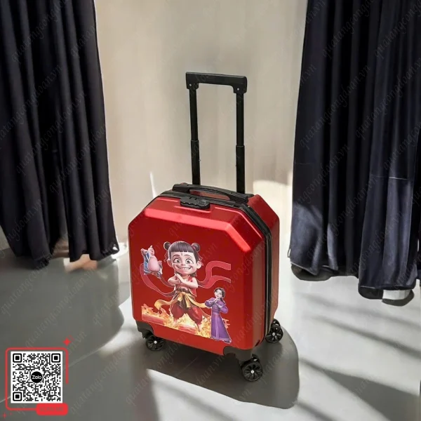 Vali Cho Bé Bo Góc In Hình Nhân Vật Hoạt Hình 6 Vali cabin trẻ em 16 inch màu đỏ in hình nhân vật hoạt hình -