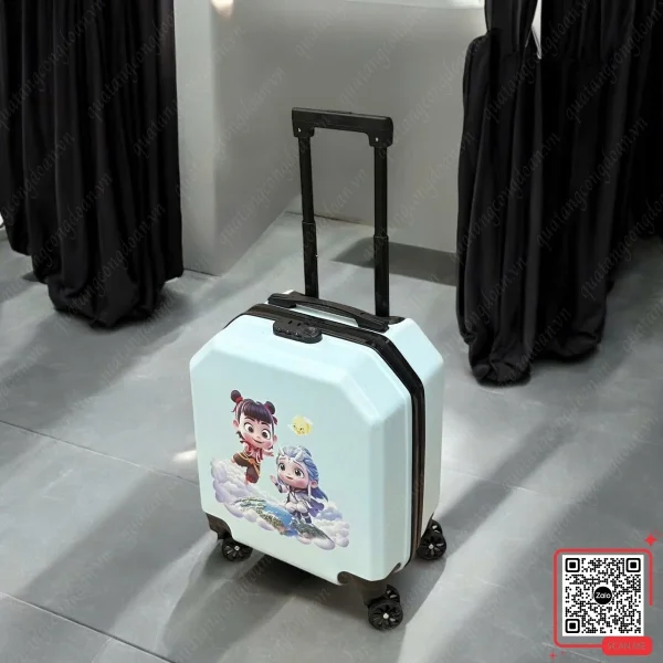 Vali Cho Bé Bo Góc In Hình Nhân Vật Hoạt Hình 5 Vali kéo trẻ em 16 inch màu xanh mint in hình nhân vật hoạt hình
