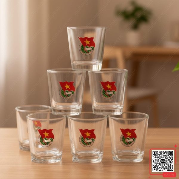 Bình Cốc Thủy Tinh Đoàn TNCS Hồ Chí Minh 5 Cốc thủy tinh in logo Đoàn TNCS