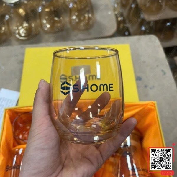 Bộ Bình Cốc Thủy Tinh In Logo SHome 6 Cốc thủy tinh in logo SHome