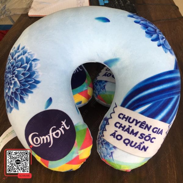 Gối Chữ U Thêu Logo Comfort 3 Gối cổ chữ U in logo thương hiệu Comfort