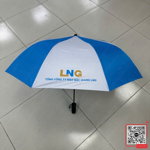 Ô Cầm Tay In Logo Công Ty LNG 3 Ô cầm tay 2 màu xanh trắng in logo công ty LNG