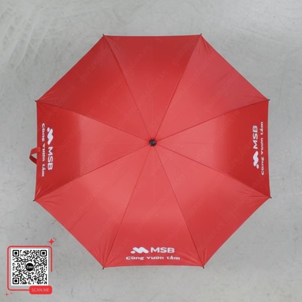 Ô Cầm Tay Màu Đỏ In Logo Ngân Hàng MSB 5 Ô cán dài in logo ngân hàng