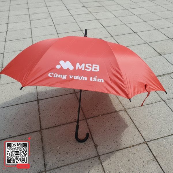 Ô Cầm Tay Màu Đỏ In Logo Ngân Hàng MSB 4 Ô cán dài logo ngân hàng MSB