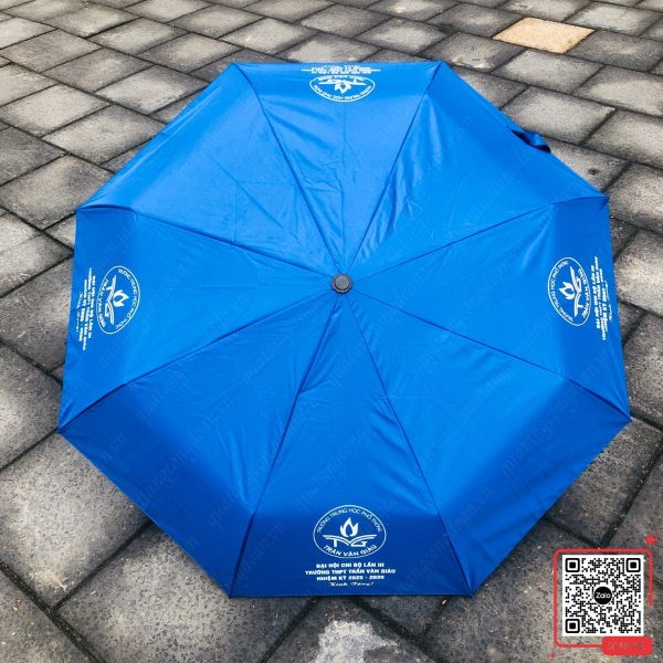 Ô Cầm Tay Màu Xanh Dương Đại Hội Chi Bộ Trường Học 3 Quà tặng đại hội chi bộ ô cầm tay xanh in logo trường THPT Trần Văn Giàu