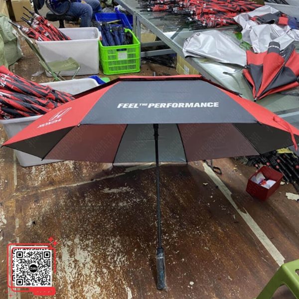 Ô Cầm Tay In Logo Công Ty Honda Màu Đỏ - Đen 5 Quà tặng đại lý Honda ô cầm tay 2 màu đỏ đen cao cấp in logo