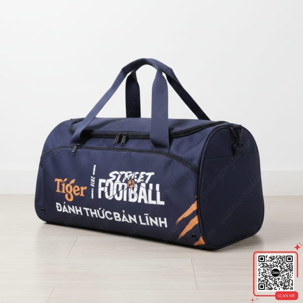 Túi Du Lịch Giá Rẻ In Logo Tiger Màu Đen 4 Quà tặng sự kiện Tiger túi du lịch xanh