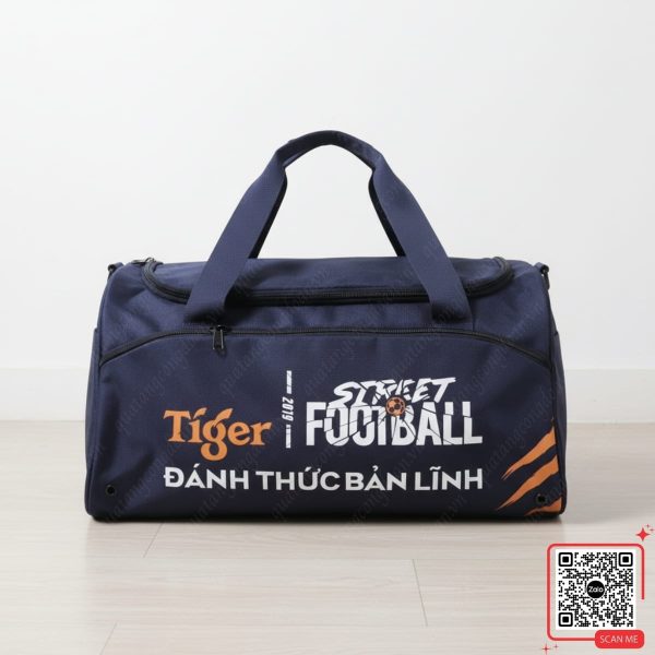 Túi Du Lịch Giá Rẻ In Logo Tiger Màu Đen 3 Túi thể thao navy logo Tiger Street Football