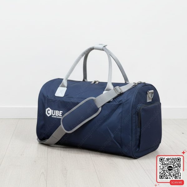Túi Du Lịch In Logo Công Ty Cube 5 Túi trống thể thao navy
