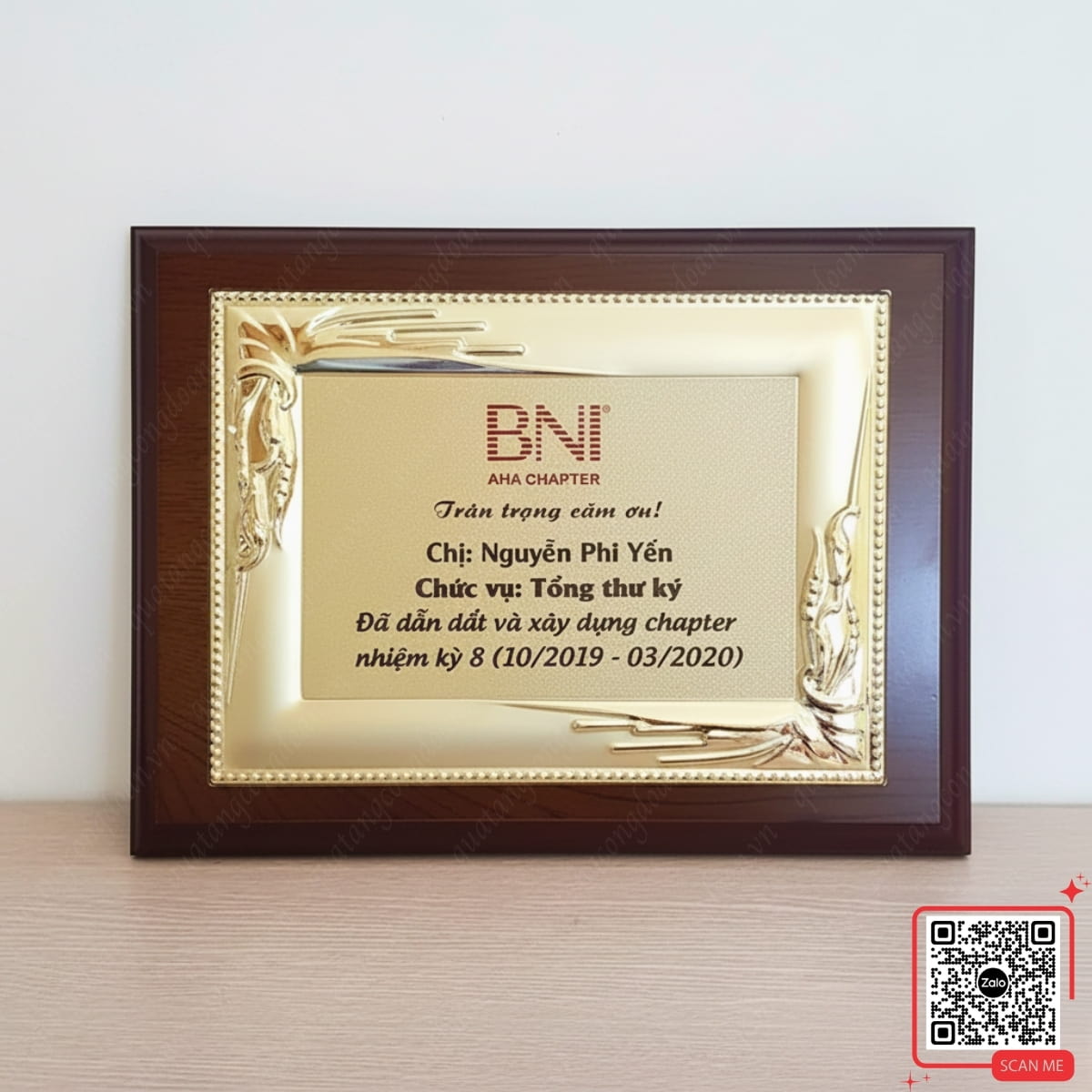Bảng khen nhân sự tiêu biểu BNI