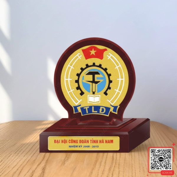 Biểu Trưng Gỗ Đồng Đại Hội Công Đoàn Tỉnh Hà Nam 3 Biểu trưng gỗ đồng cao cấp Đại hội Công đoàn Hà Nam