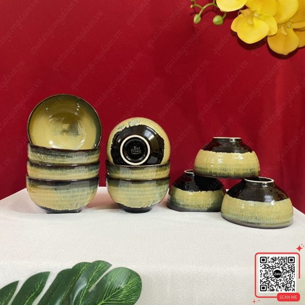 Bộ 6 - 10 Bát Con Bát Tràng Men Ngọc Trai 3 Bộ 10 bát Bát Tràng men ngọc trai