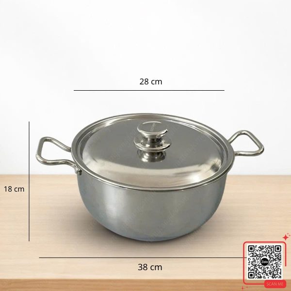 Bộ Nồi Bầu Inox Quà Tặng 1/5 Cho Người Lao Động 3 Nồi inox có nắp quà tặng công nhân