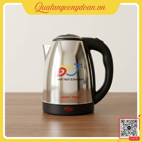 Ấm siêu tốc inox in logo công ty làm quà tặng doanh nghiệp