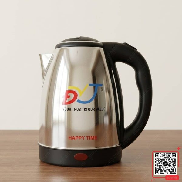 Ấm Siêu Tốc Inox In Logo Công Ty ĐVJ 3 Ấm siêu tốc inox quà tặng doanh nghiệp in logo nhận diện thương hiệu