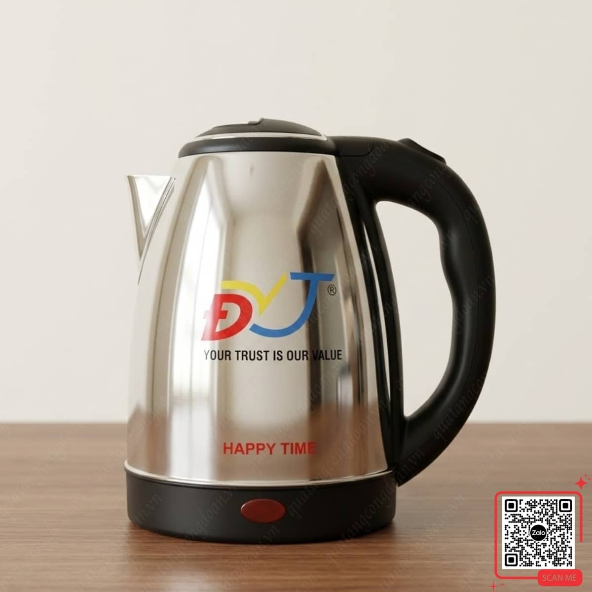 Ấm siêu tốc inox quà tặng doanh nghiệp in logo nhận diện thương hiệu