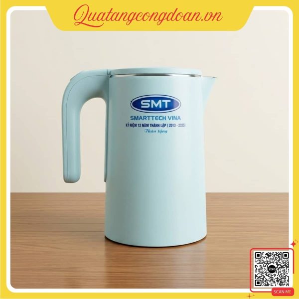 Ấm siêu tốc màu xanh ngọc kỷ niệm 12 năm thành lập SmartTech Vina quà tặng doanh nghiệp