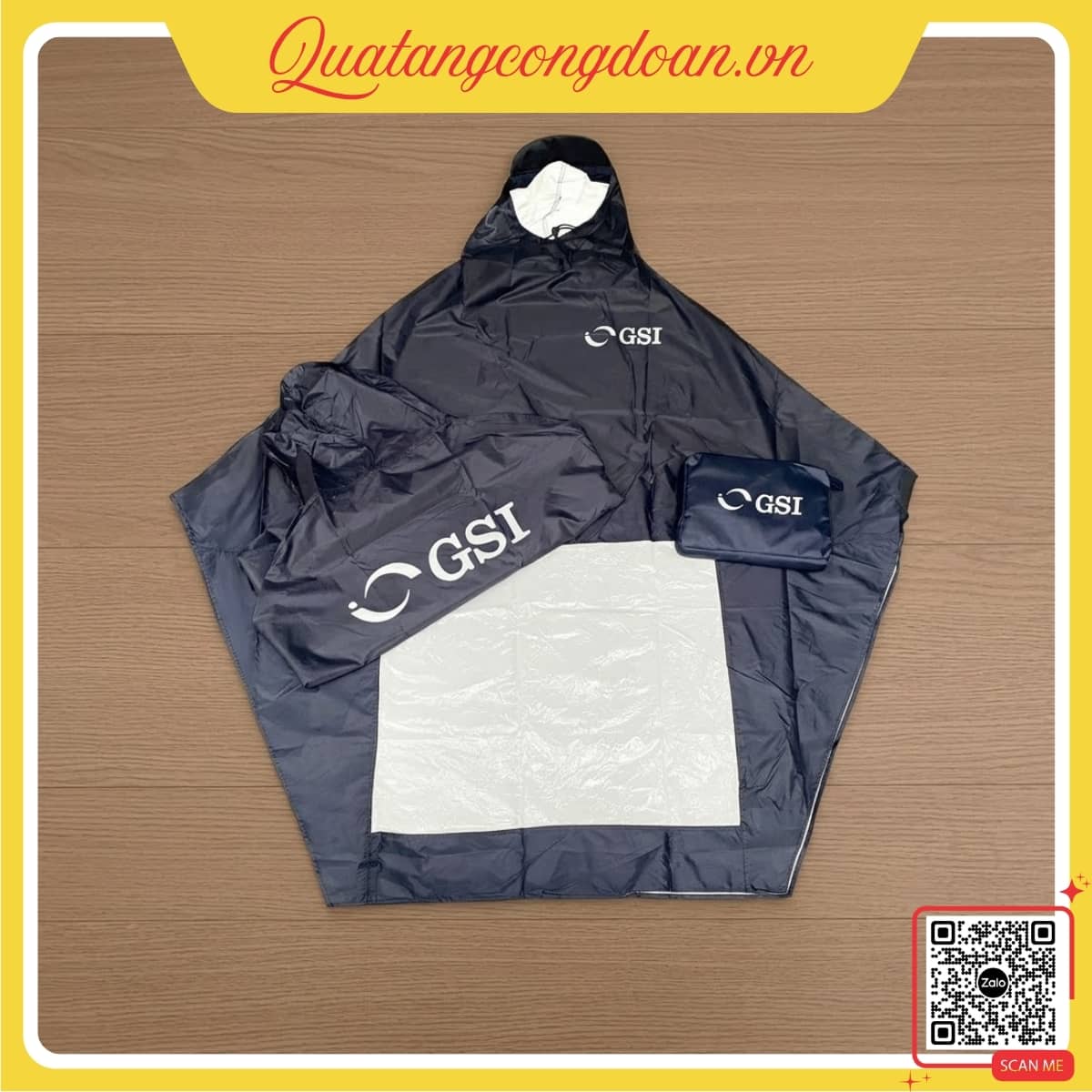 ao-mua-canh-doi-mau-xanh-than-in-logo-gsi Áo mưa cánh dơi màu xanh than in logo GSI làm quà tặng doanh nghiệp
