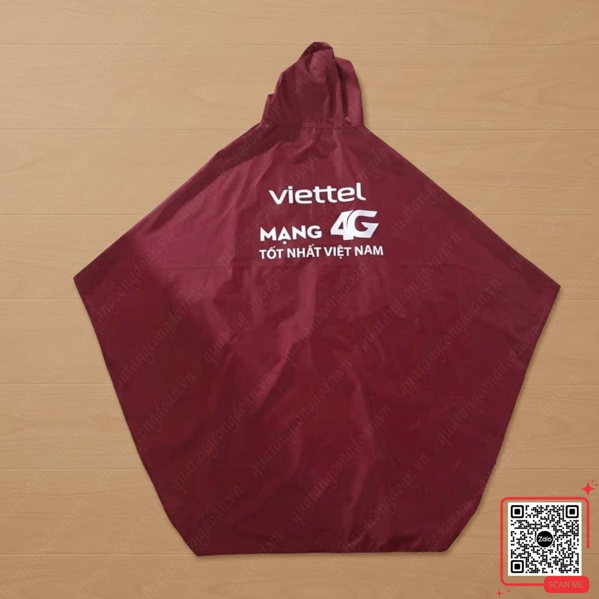 ao-mua-canh-doi-viettel-mau-do Áo mưa cánh dơi Viettel màu đỏ in logo thương hiệu