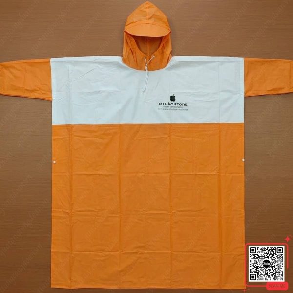 Áo Mưa Cánh Dơi Màu Cam In Logo Xu Hào Store 3 Áo mưa quà tặng Xu Hào Store màu cam nổi bật in logo doanh nghiệp