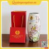 Bình Hoa Gốm Vẽ Sen In Logo Đại Hội Công Đoàn Huyện Kỳ Anh 2 Bình hoa gốm Bát Tràng in logo Đại hội Công đoàn huyện Kỳ Anh, họa tiết hoa sen hồng, thiết kế sang trọng, phù hợp quà tặng đại biểu và cán bộ công đoàn