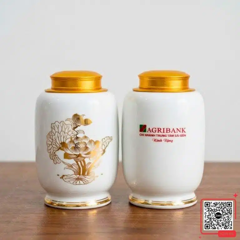Bộ Giải Pháp Quà Tặng Tết 2027 Cho Công Nhân, Công Đoàn Viên 16 Hũ đựng trà hoa sen vàng kim