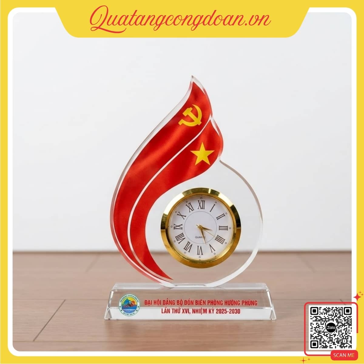 dong-ho-pha-le-hinh-ngon-lua-dai-hoi-dang-bo-don-bien-phong-huong-phung Đồng hồ pha lê hình ngọn lửa Đại hội Đảng bộ Đồn Biên phòng Hướng Phùng