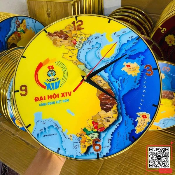 Đồng Hồ Treo Tường Lưu Niệm Đại Hội Công Đoàn 4 Đồng hồ treo tường lưu niệm Đại hội Công đoàn cơ sở