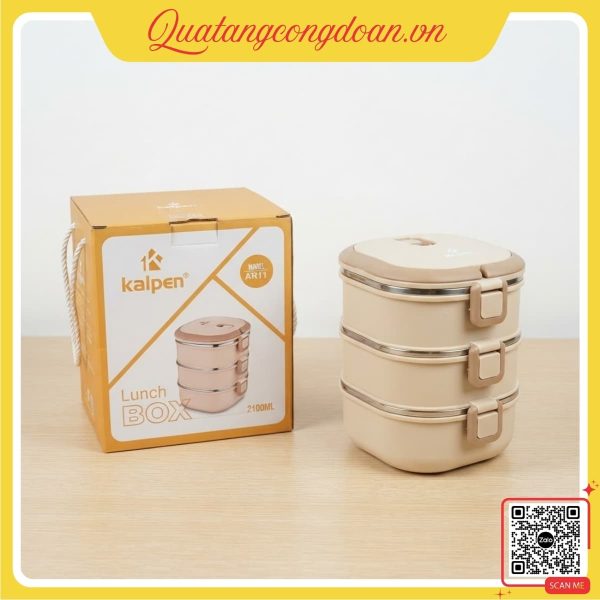 Hộp Cơm 3 Tầng Inox 304 Kalpen