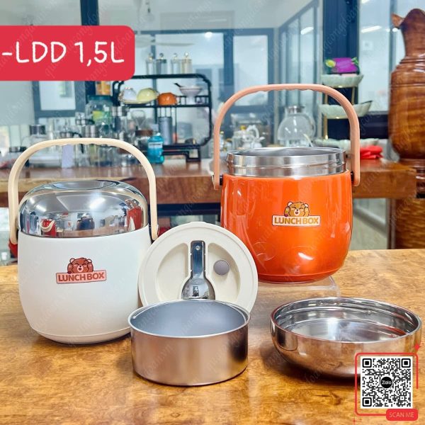 Hộp Cơm Giữ Nhiệt 1 Ngăn Loại 1.5L 4 hop dung com giu nhiet 1 ngan inox