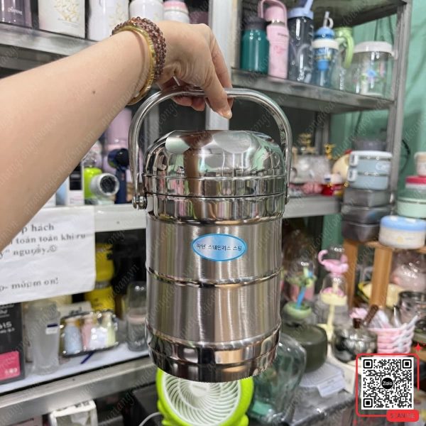 Hộp Cơm Giữ Nhiệt Inox 4 Ngăn 3 hop dung com giu nhiet inox in logo theo yeu cau