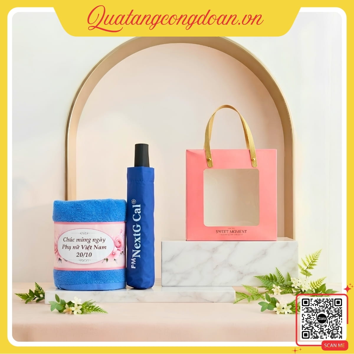 set-qua-tang-khan-lau-dau-va-o-cam-tay Set quà tặng khăn lau đầu và ô cầm tay